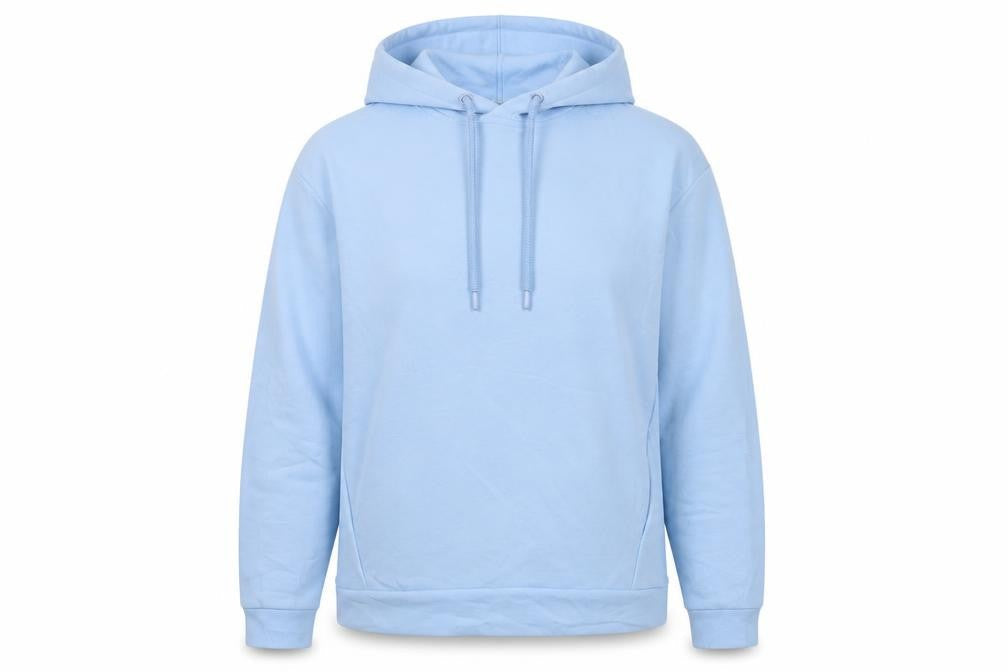 Stradivarius Women Blue S Pullover Hoodie Drawstring Pockets