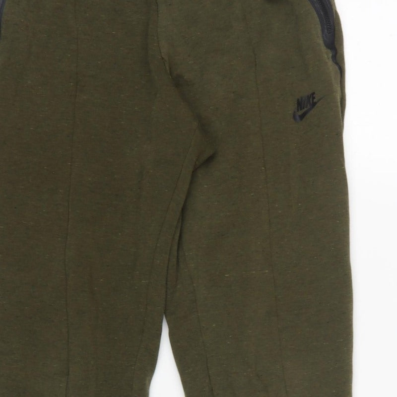 Nike Women’s Green XS Jogger Trousers Cotton Blend Zip Pockets