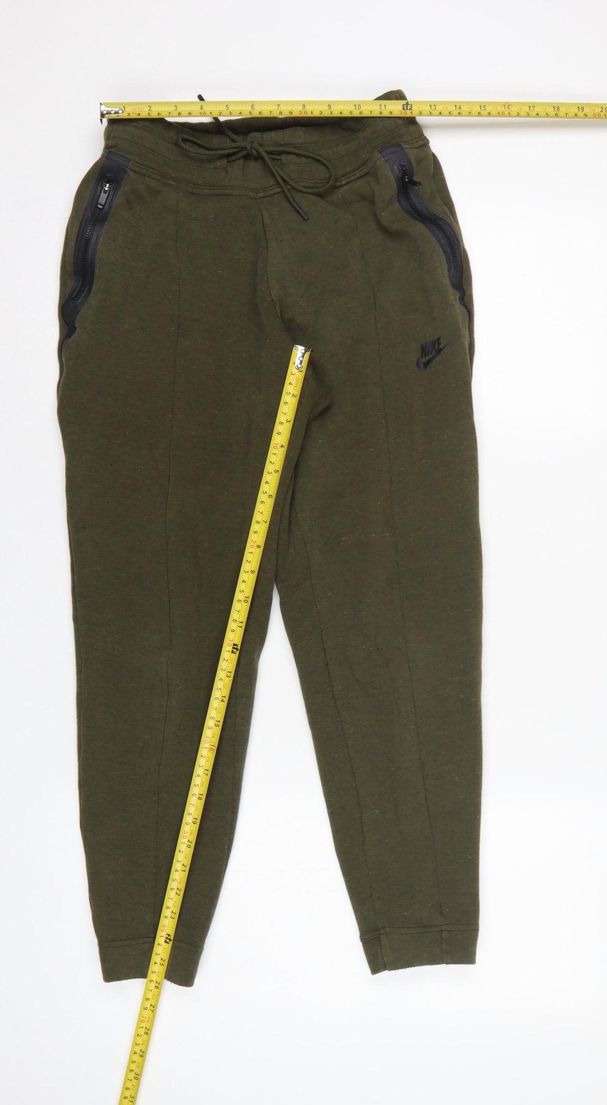 Nike Women’s Green XS Jogger Trousers Cotton Blend Zip Pockets