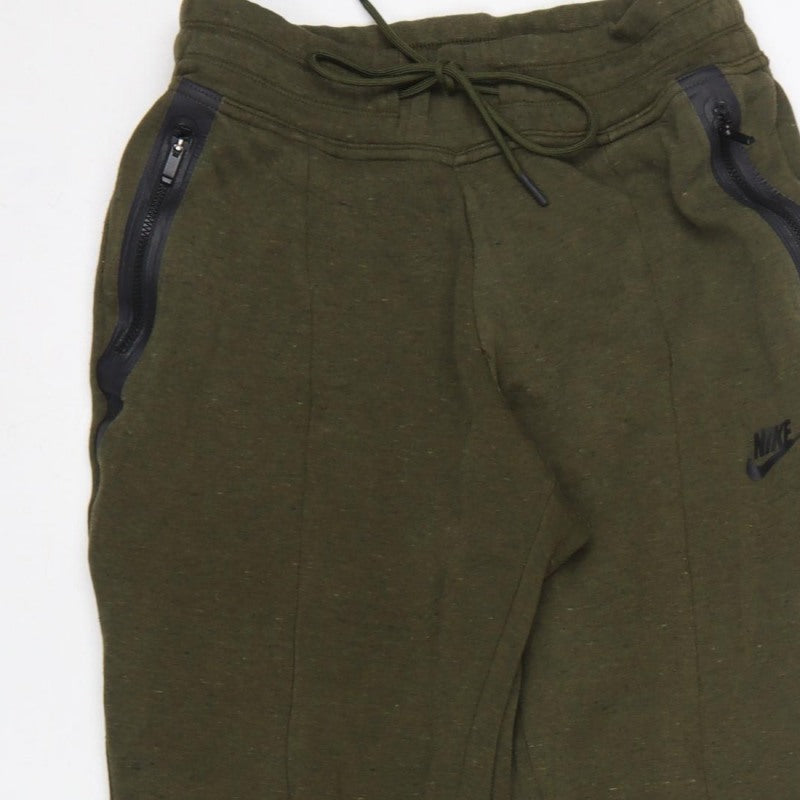 Nike Women’s Green XS Jogger Trousers Cotton Blend Zip Pockets