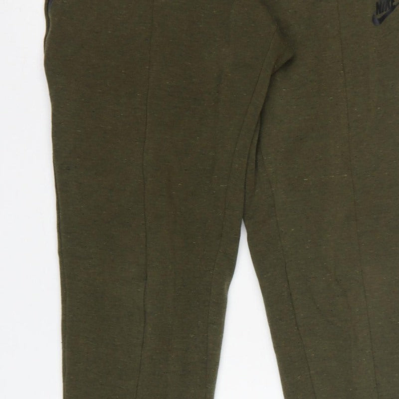 Nike Women’s Green XS Jogger Trousers Cotton Blend Zip Pockets