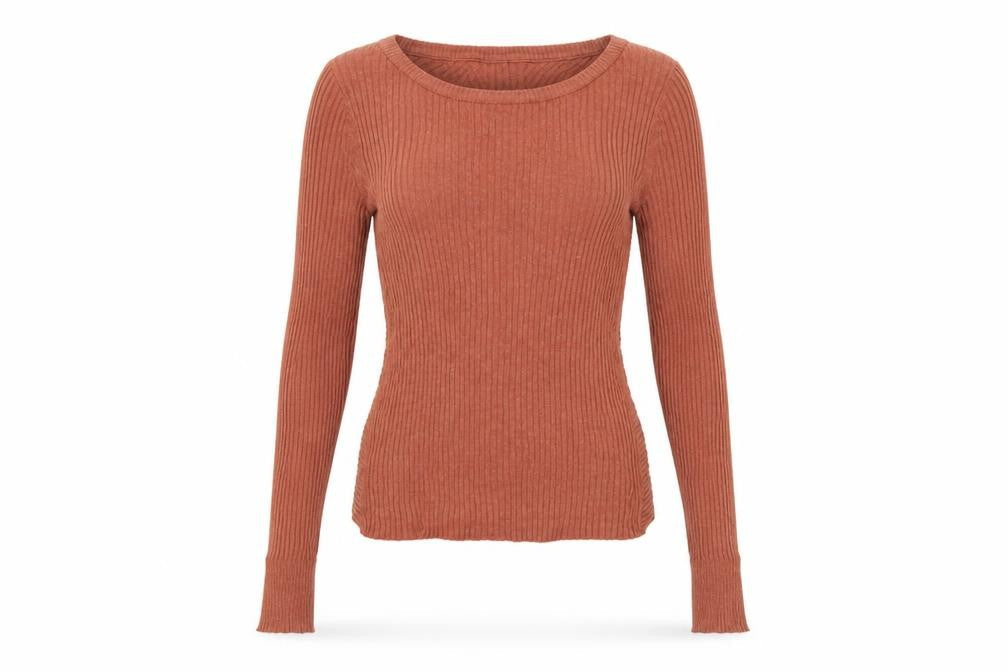 Aeropostale Women's Orange XS Ribbed Knit Long Sleeve Pullover Jumper