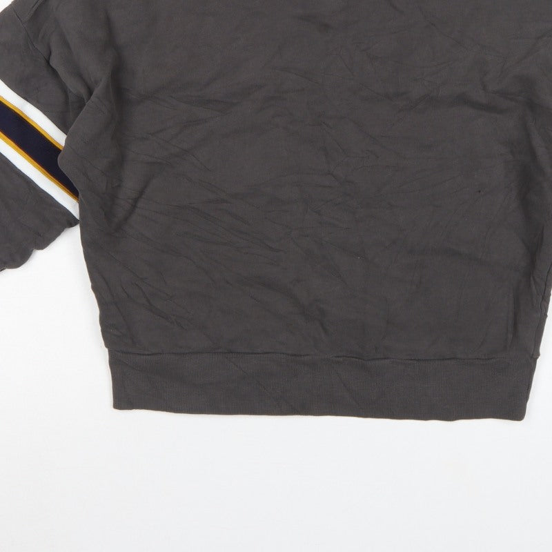 Marks & Spencer Women Black UK 14 Pullover Sweatshirt Striped Sleeves