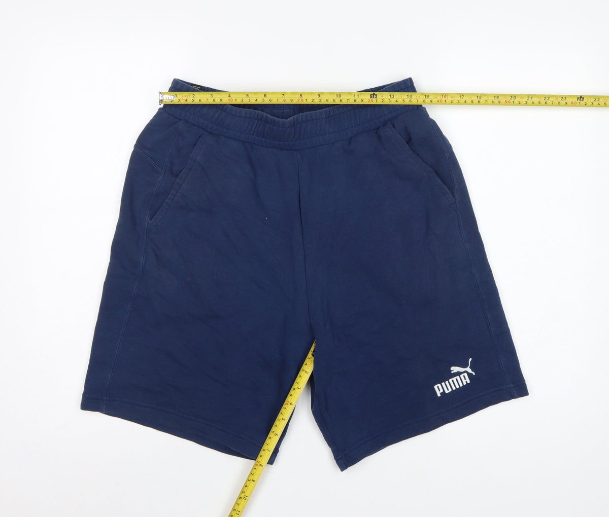 Puma Men’s Blue M Sweat Shorts Elastic Waist Logo Pockets