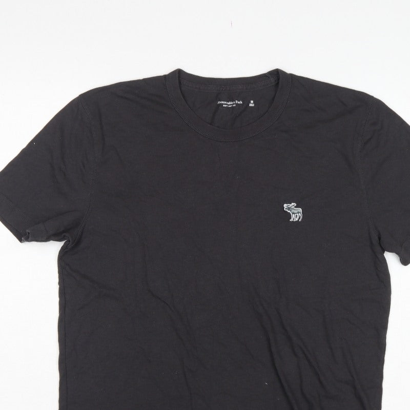 Abercrombie & Fitch Men’s Black M Crew Neck Embroidered Moose T-Shirt