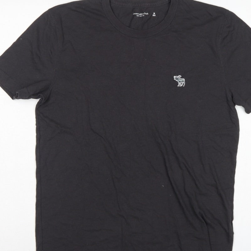Abercrombie & Fitch Men’s Black M Crew Neck Embroidered Moose T-Shirt