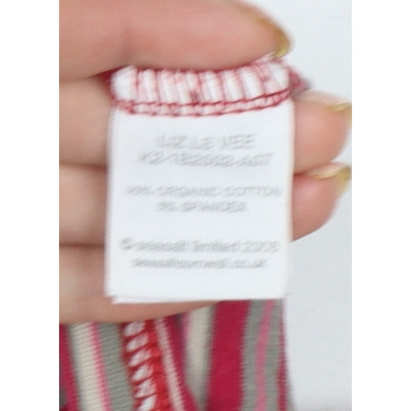 Seasalt Women’s Multicoloured Striped V-Neck Long Sleeve Jersey Top UK 18