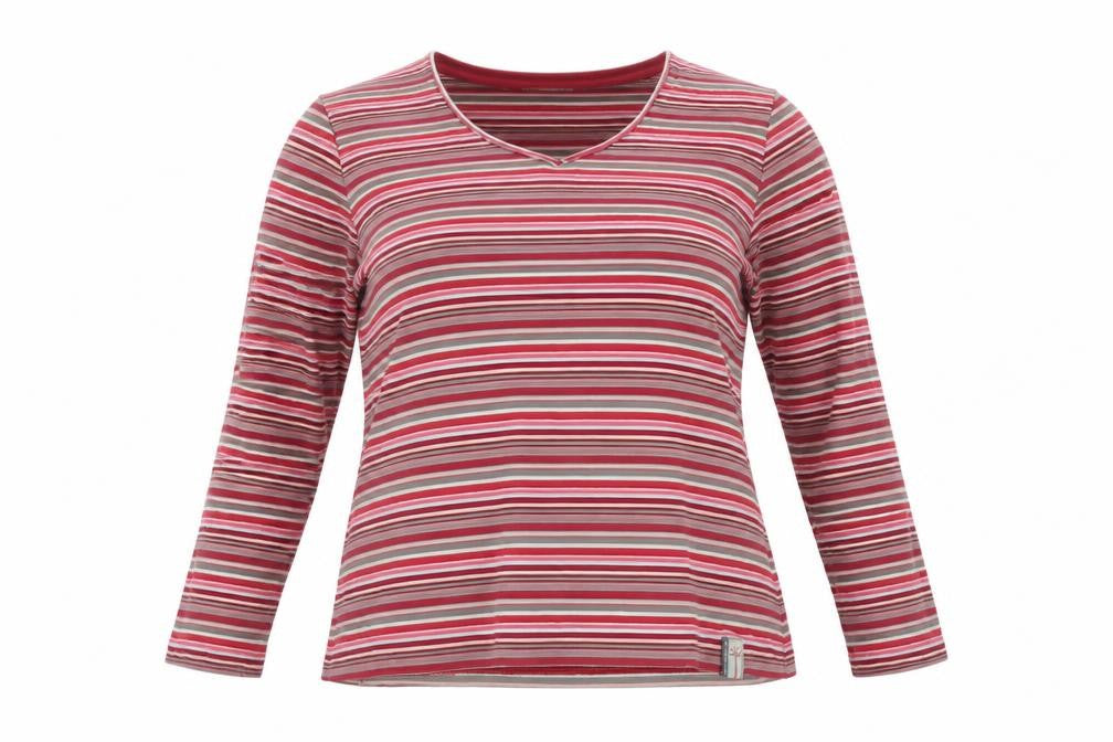 Seasalt Women’s Multicoloured Striped V-Neck Long Sleeve Jersey Top UK 18