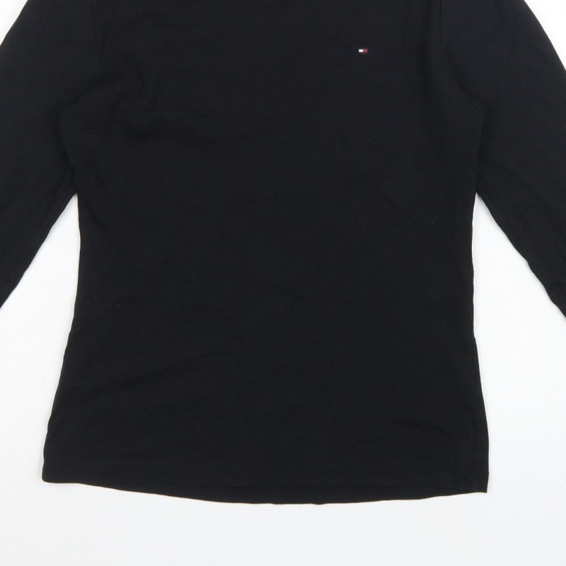Tommy Hilfiger Women Black M Basic Long Sleeve Crew Neck T-Shirt