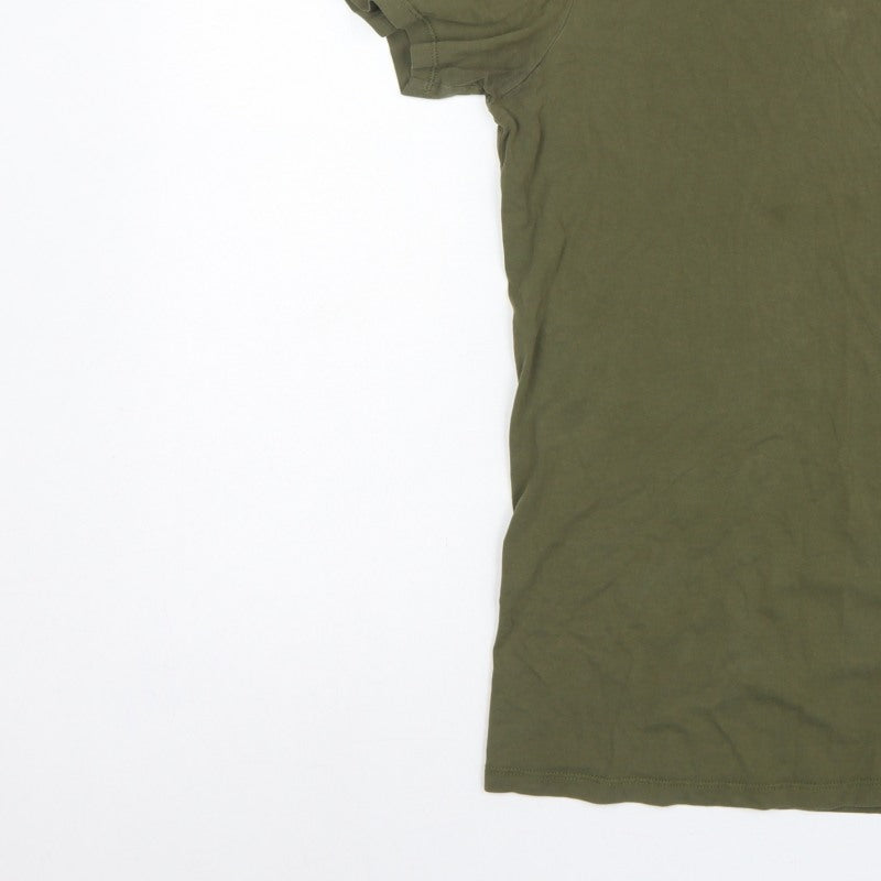 Diesel Men's Green M Logo Crew Neck Short Sleeve Cotton T-Shirt
