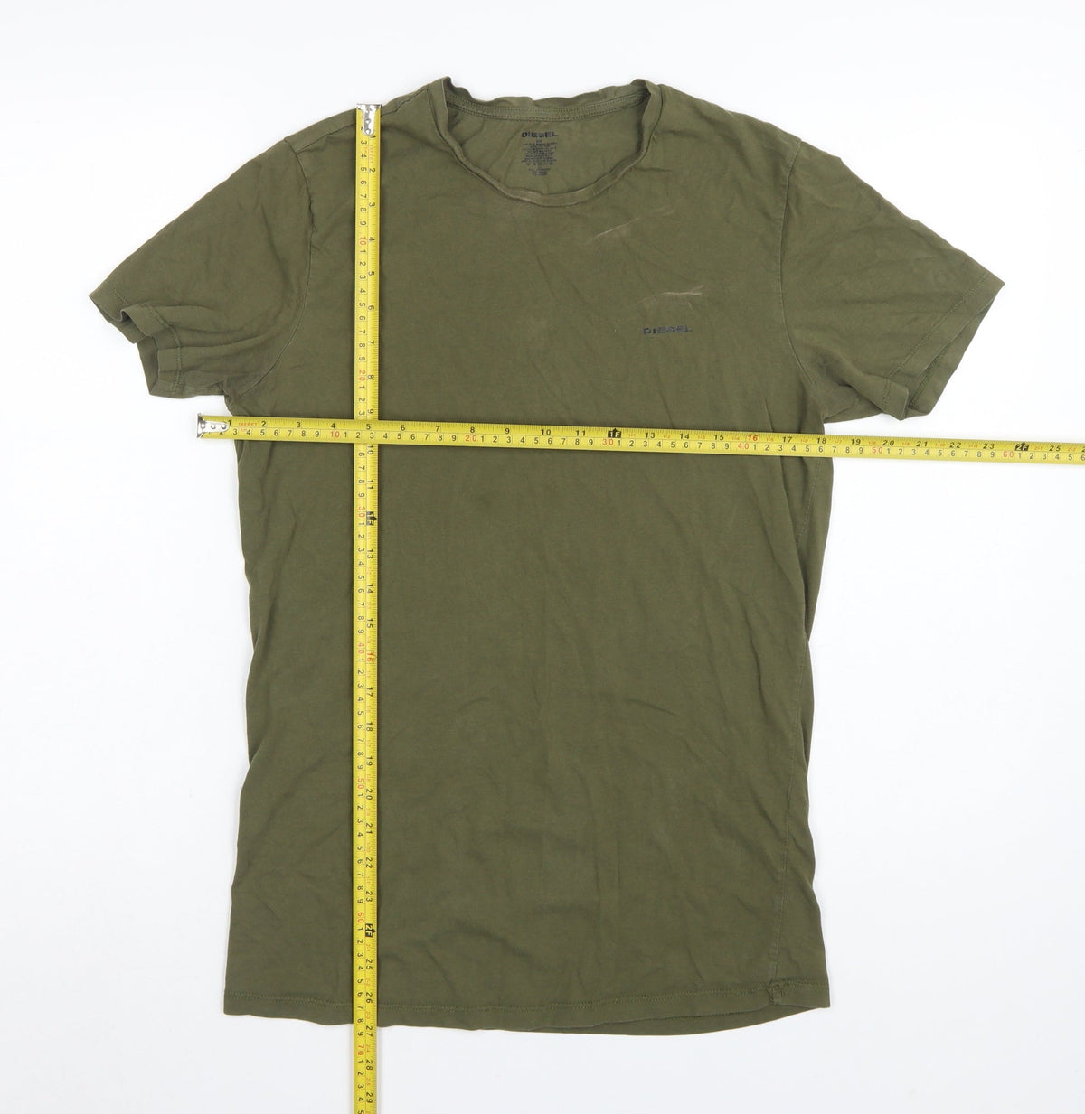 Diesel Men's Green M Logo Crew Neck Short Sleeve Cotton T-Shirt