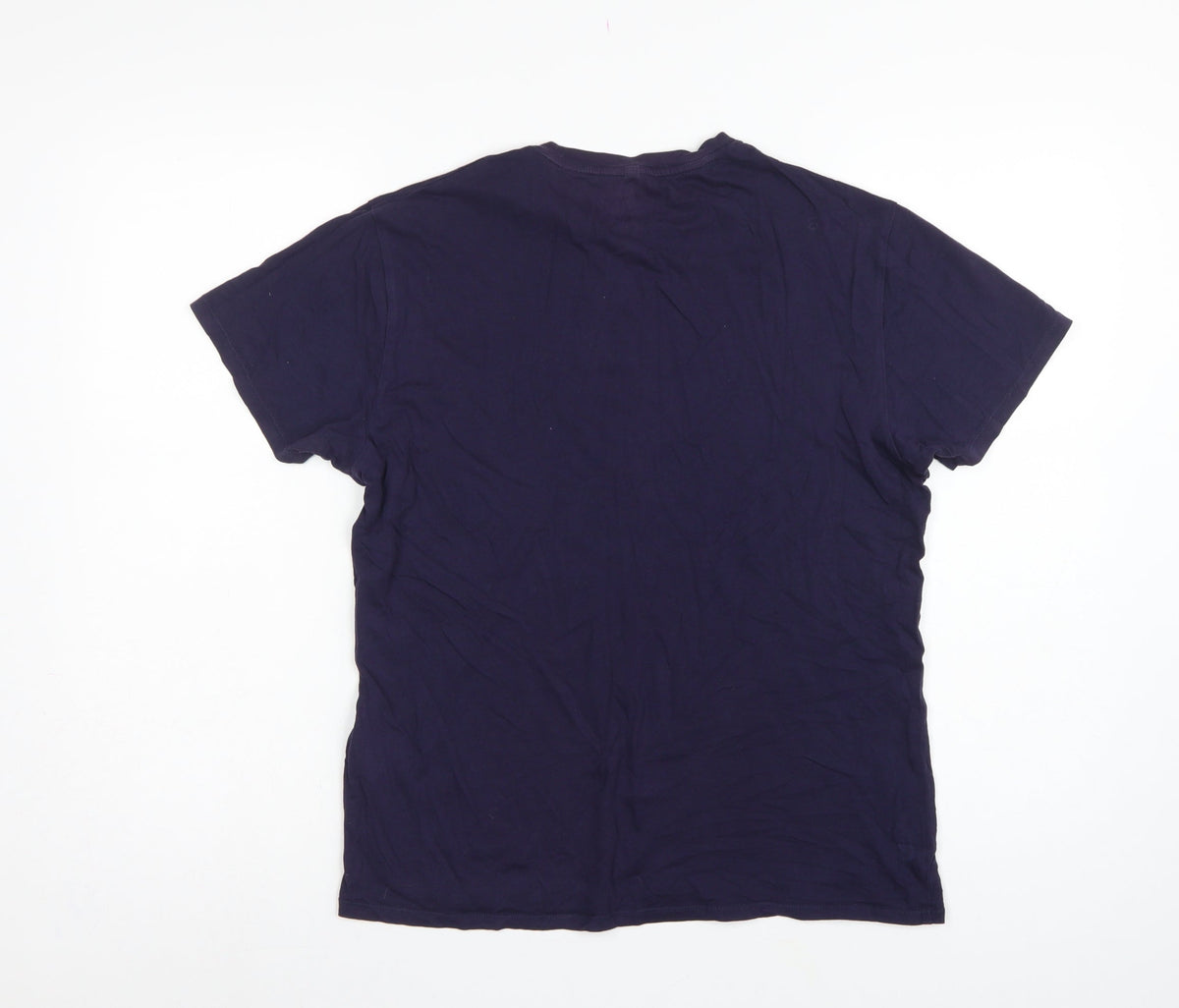 Armani Jeans Men Blue L Logo Graphic Pima Cotton Crew Neck T-Shirt