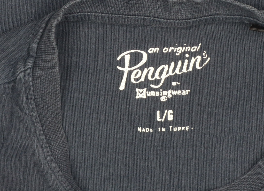 Original Penguin Men's Navy L Logo Graphic Crew Neck T-Shirt