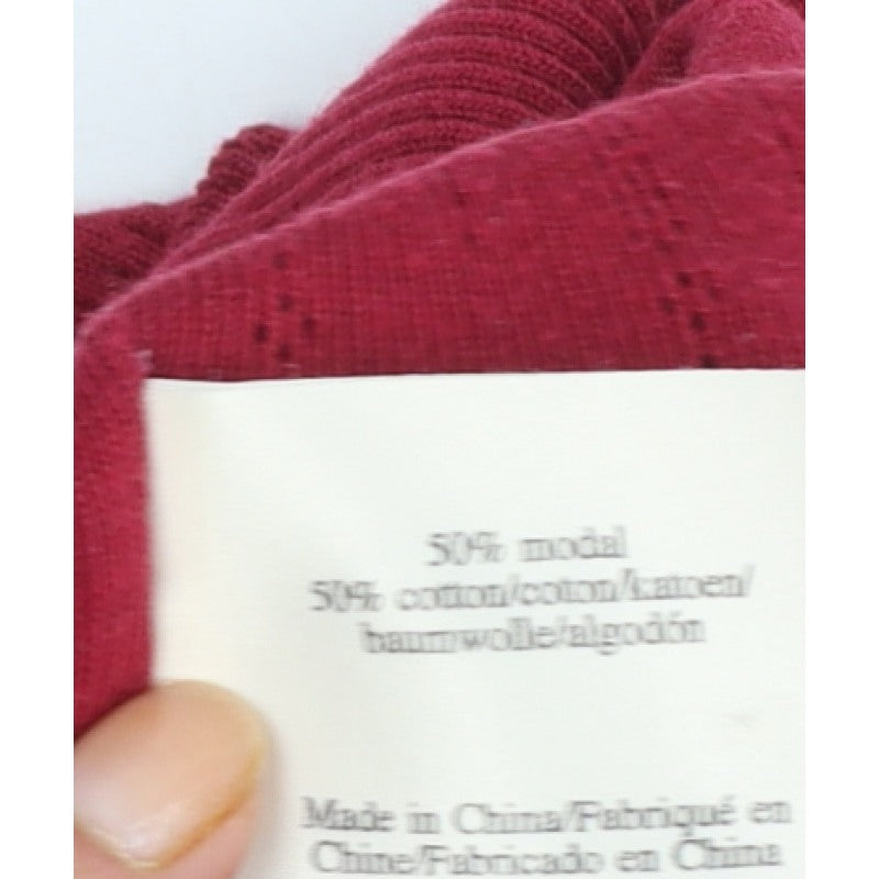 Laura Ashley Women Red UK 8 V-Neck Pointelle Knit Cardigan