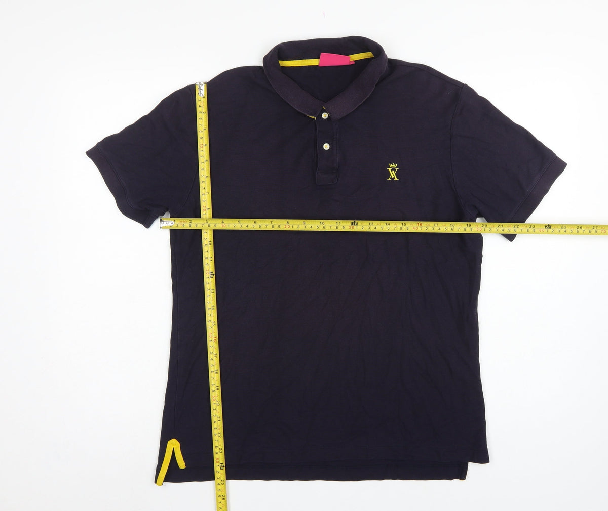 Vicomte A. Men's Blue L Cotton Polo Shirt Embroidered Logo