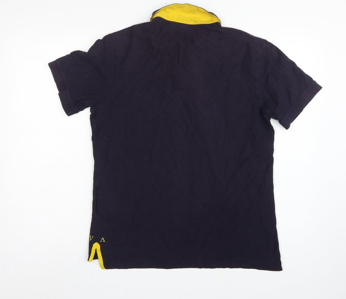 Vicomte A. Men's Blue L Cotton Polo Shirt Embroidered Logo
