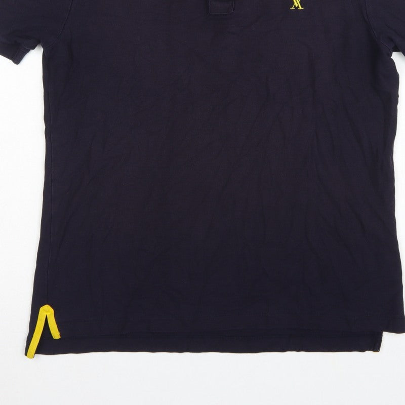 Vicomte A. Men's Blue L Cotton Polo Shirt Embroidered Logo