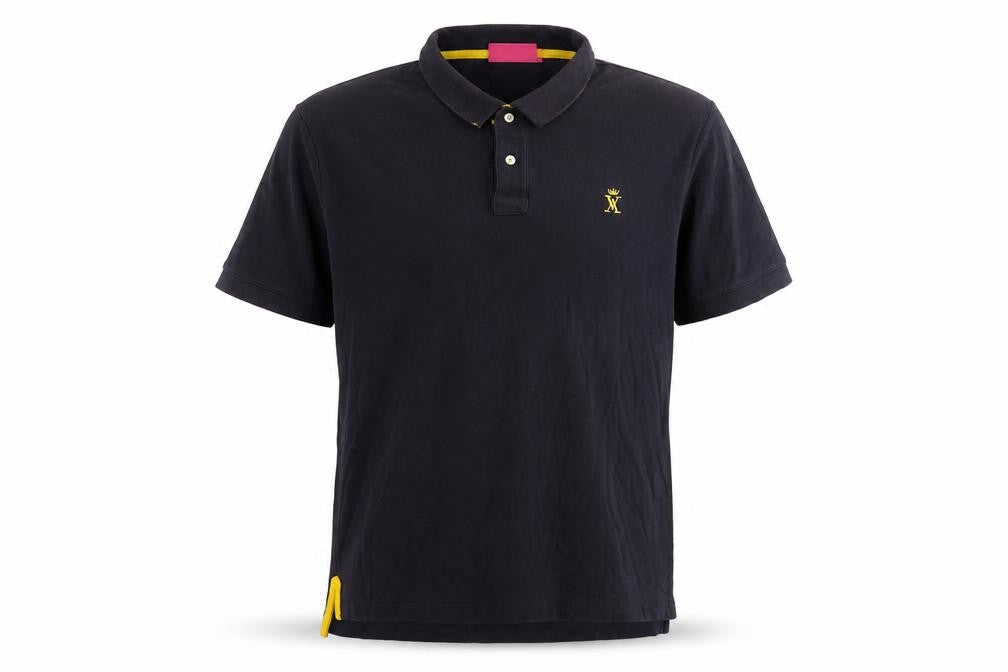 Vicomte A. Men's Blue L Cotton Polo Shirt Embroidered Logo