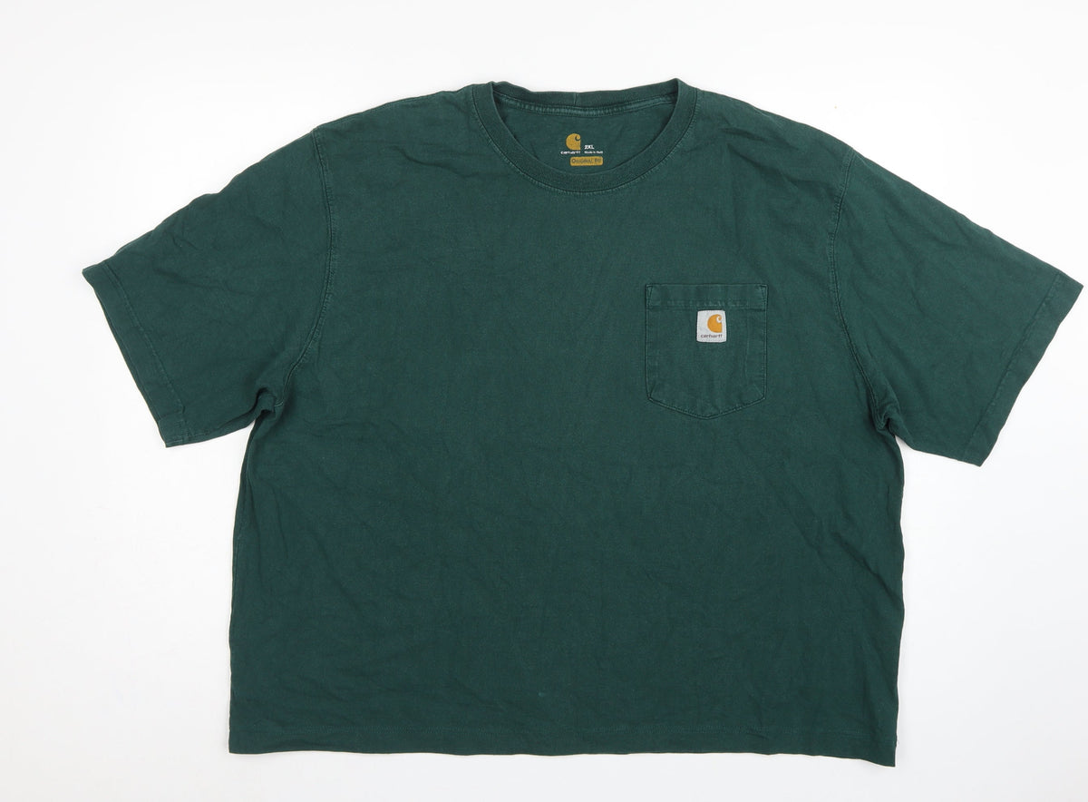 Carhartt Men’s Green 2XL Original Fit Pocket Crew Neck T-Shirt