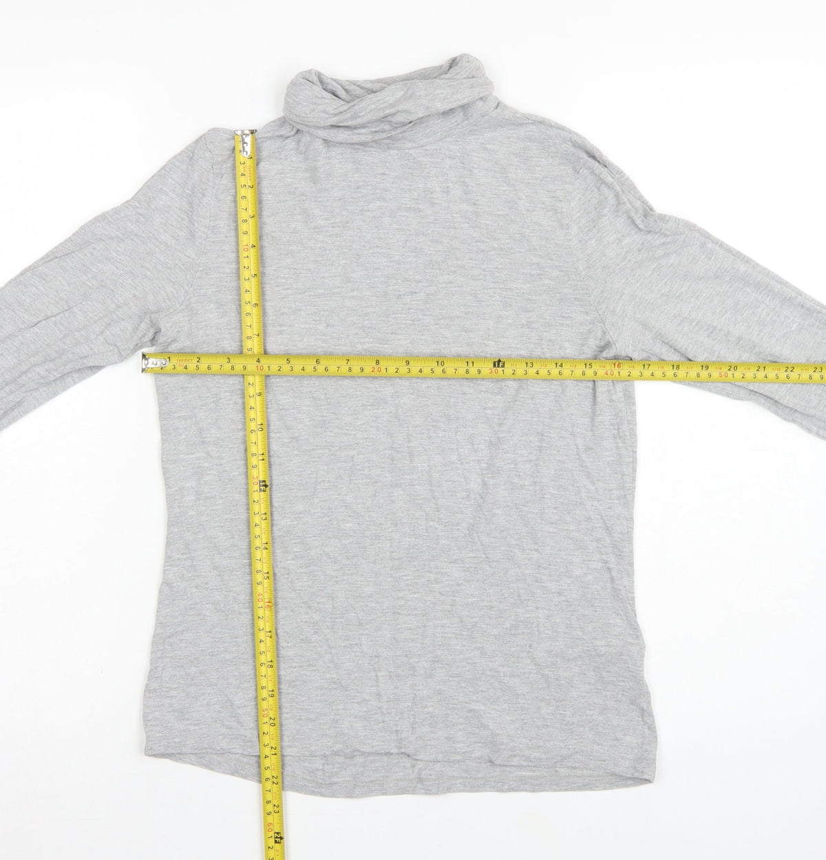 Hobbs Women Grey UK 10 Cowl Neck Long Sleeve Jersey Top