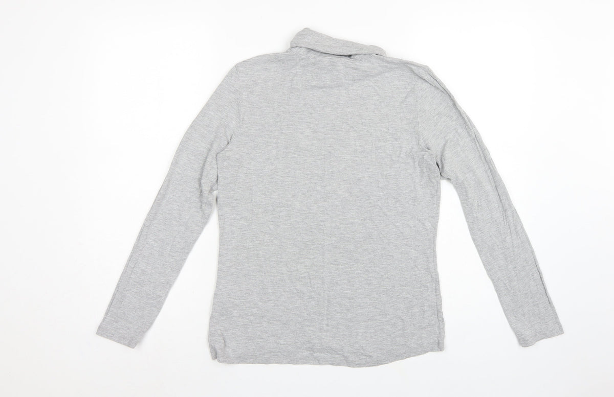 Hobbs Women Grey UK 10 Cowl Neck Long Sleeve Jersey Top
