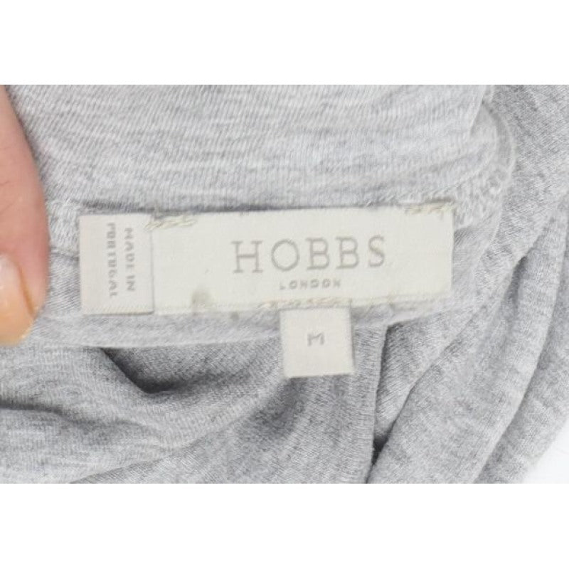 Hobbs Women Grey UK 10 Cowl Neck Long Sleeve Jersey Top