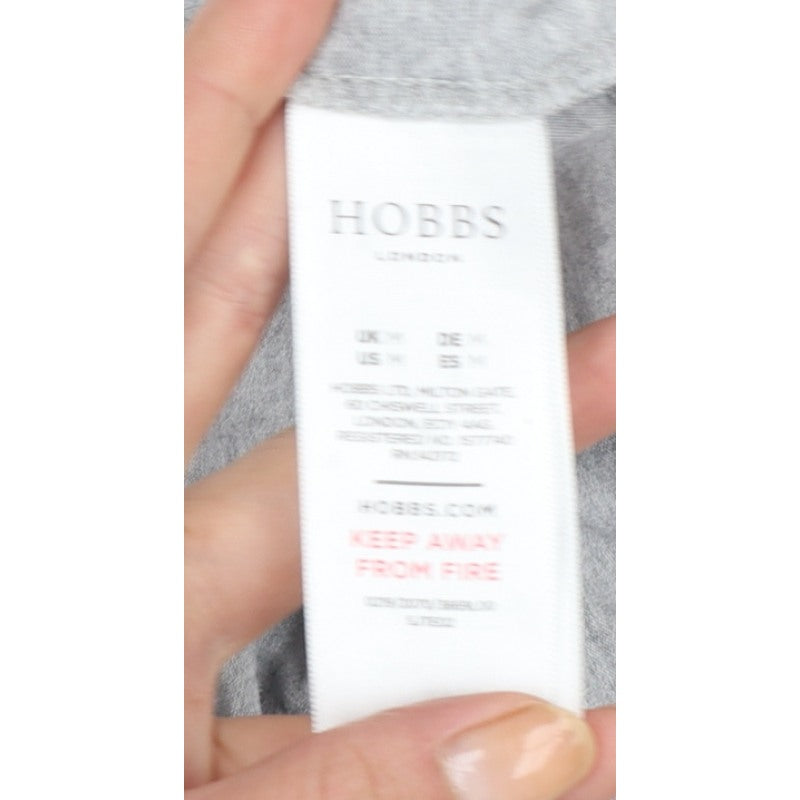 Hobbs Women Grey UK 10 Cowl Neck Long Sleeve Jersey Top