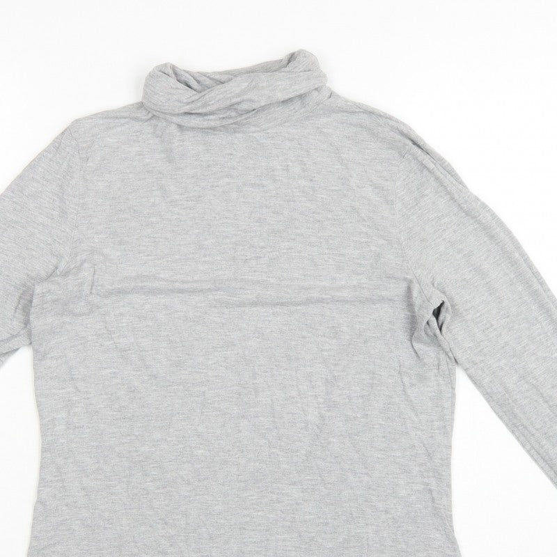 Hobbs Women Grey UK 10 Cowl Neck Long Sleeve Jersey Top