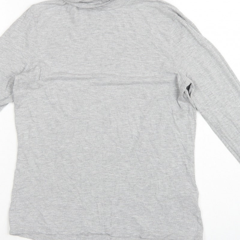Hobbs Women Grey UK 10 Cowl Neck Long Sleeve Jersey Top