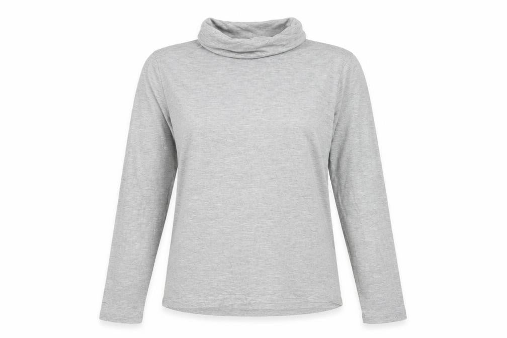 Hobbs Women Grey UK 10 Cowl Neck Long Sleeve Jersey Top