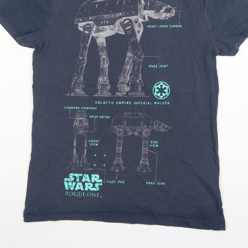 Star Wars Men’s Blue M Rogue One AT-AT Graphic Print T-Shirt