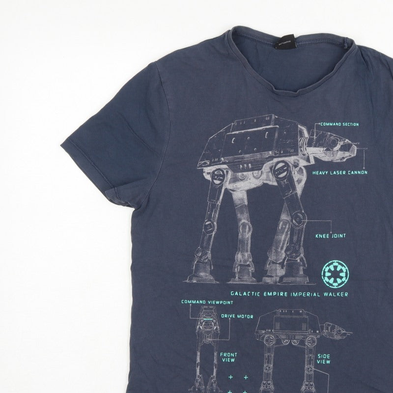 Star Wars Men’s Blue M Rogue One AT-AT Graphic Print T-Shirt