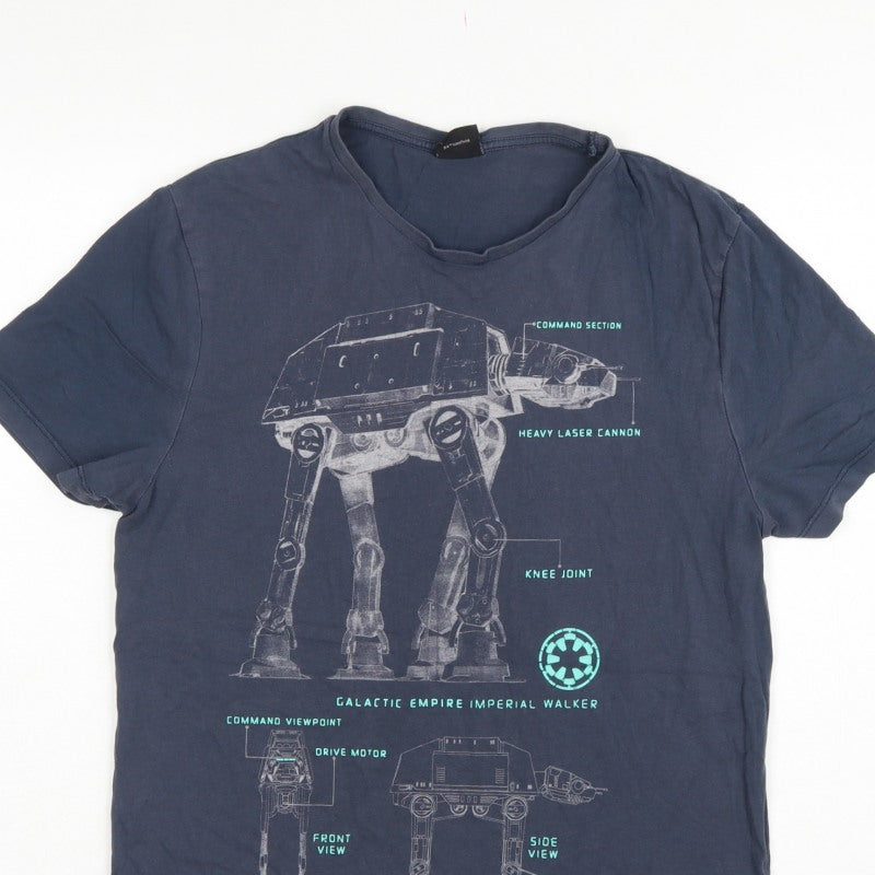 Star Wars Men’s Blue M Rogue One AT-AT Graphic Print T-Shirt
