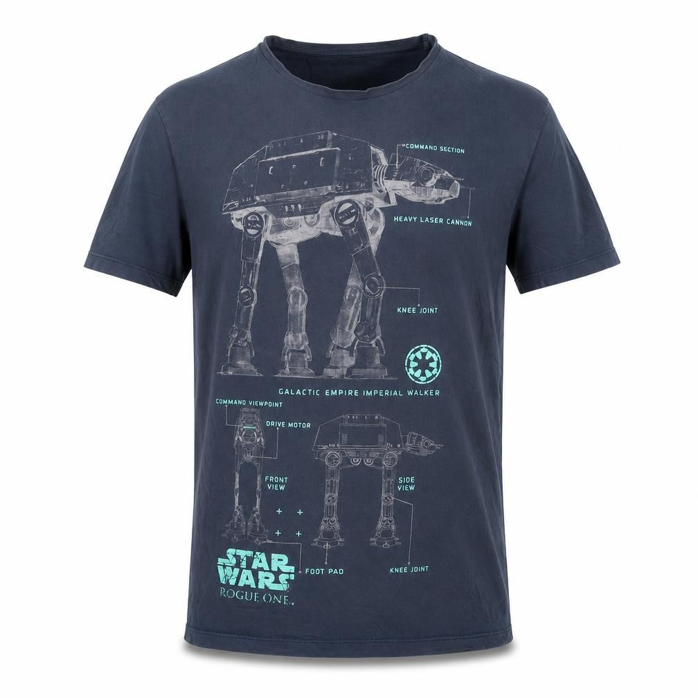 Star Wars Men’s Blue M Rogue One AT-AT Graphic Print T-Shirt