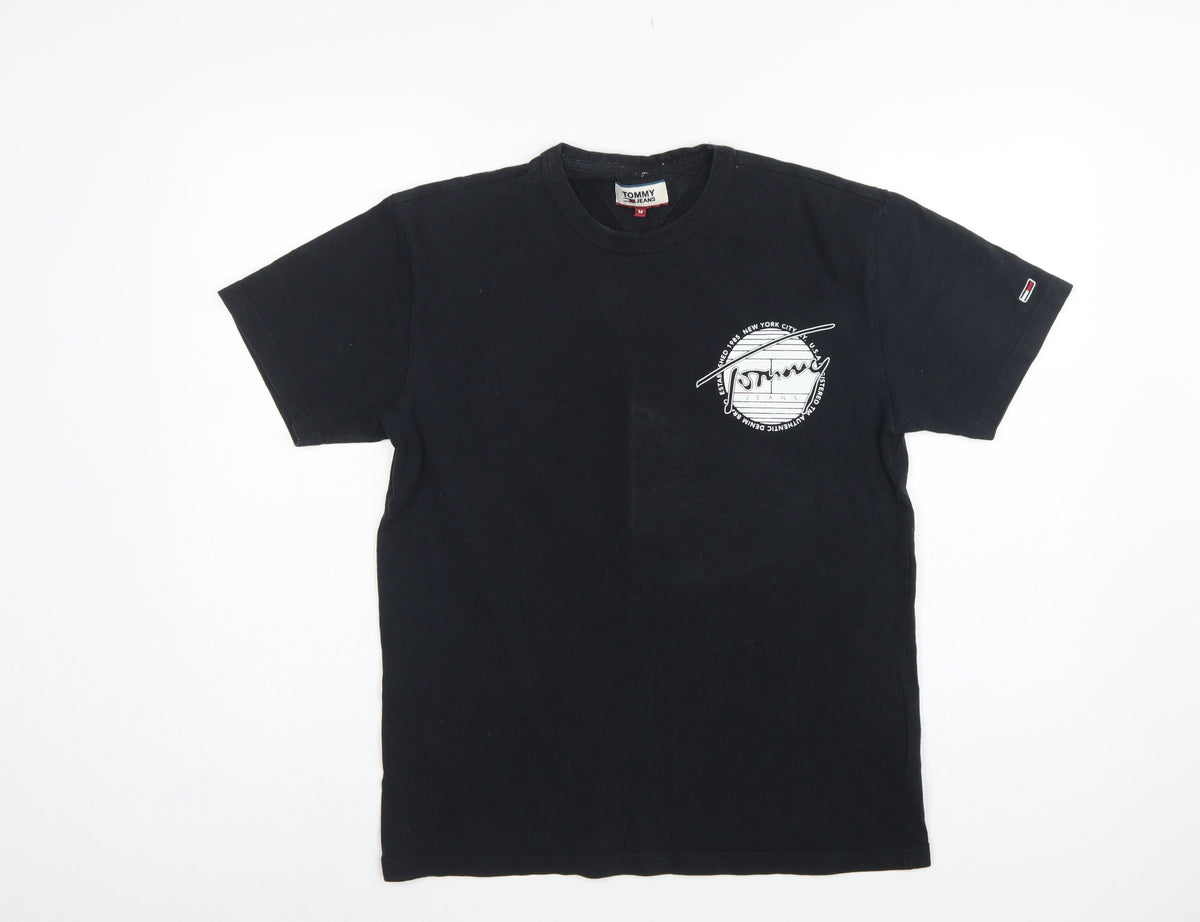 Tommy Jeans Men’s Black M Graphic Logo Crew Neck Short Sleeve T-Shirt