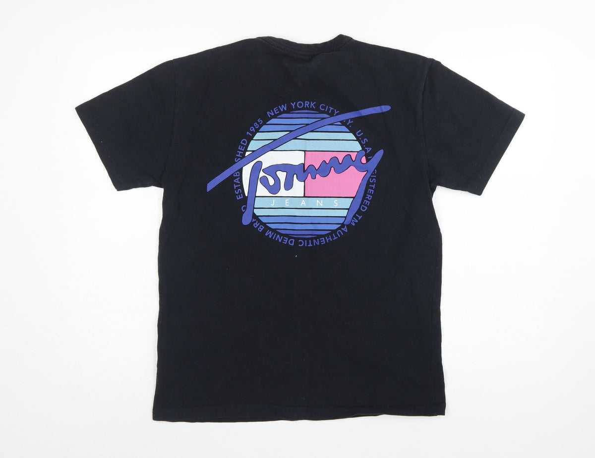 Tommy Jeans Men’s Black M Graphic Logo Crew Neck Short Sleeve T-Shirt