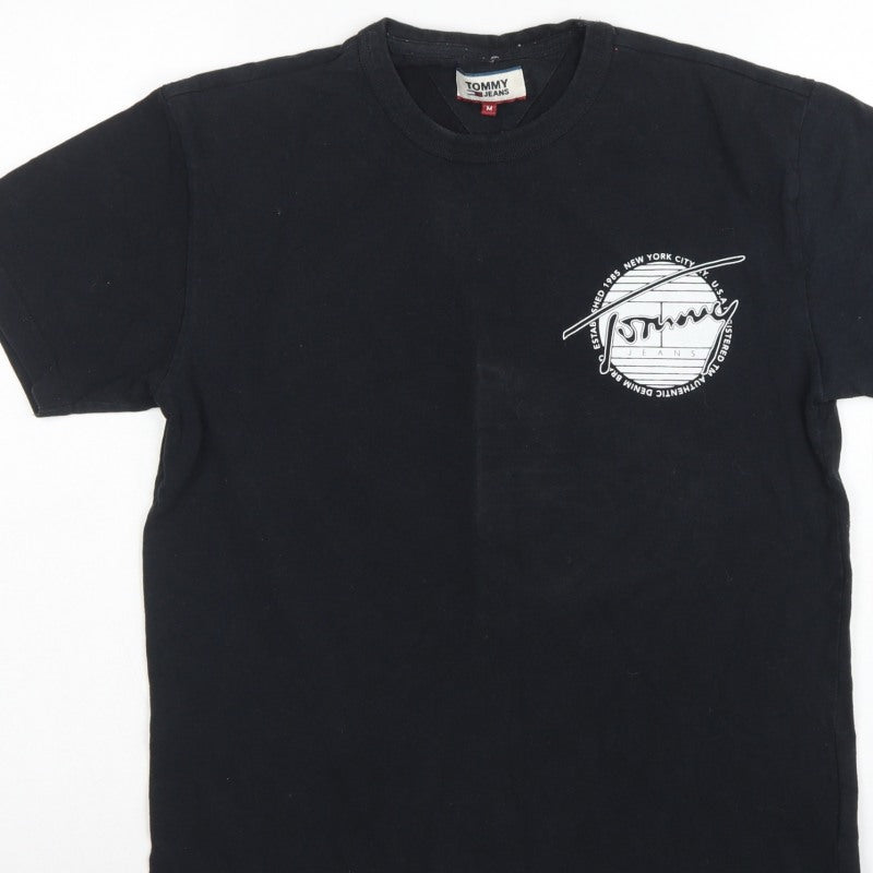 Tommy Jeans Men’s Black M Graphic Logo Crew Neck Short Sleeve T-Shirt