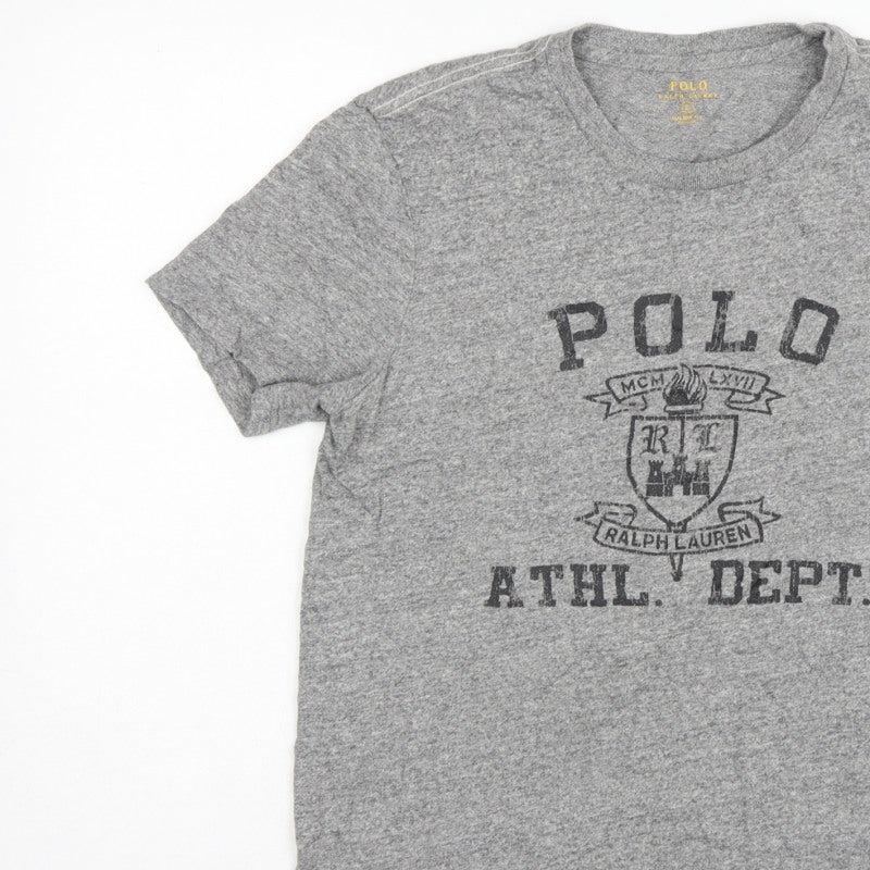 Polo Ralph Lauren Men’s Grey L Custom Fit Graphic Print Cotton T-Shirt