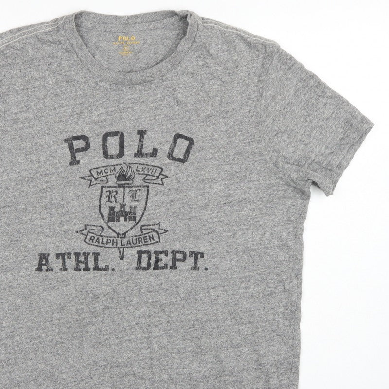 Polo Ralph Lauren Men’s Grey L Custom Fit Graphic Print Cotton T-Shirt