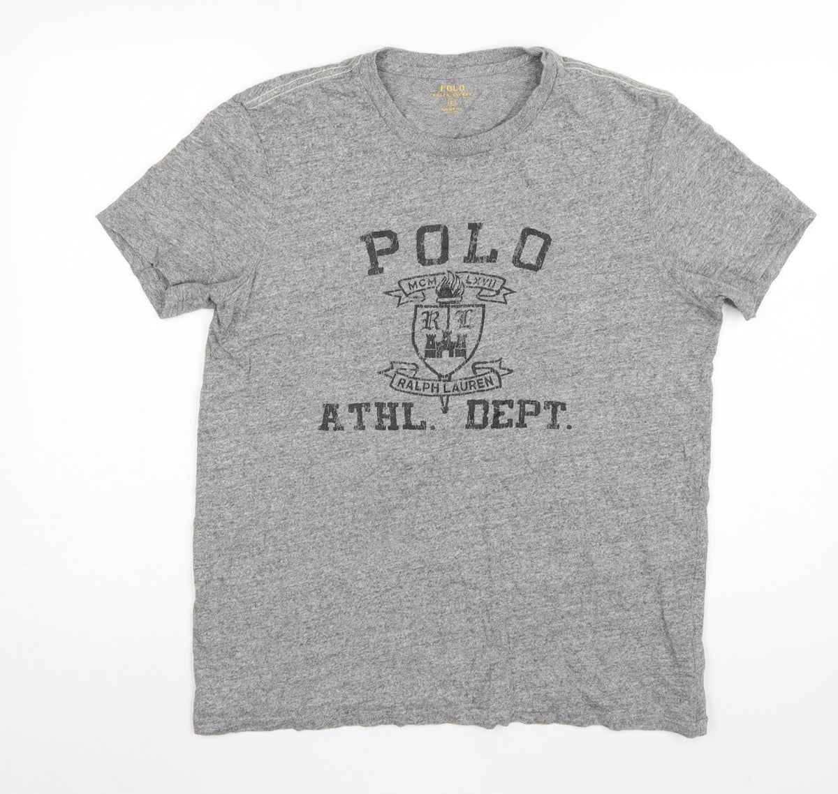 Polo Ralph Lauren Men’s Grey L Custom Fit Graphic Print Cotton T-Shirt