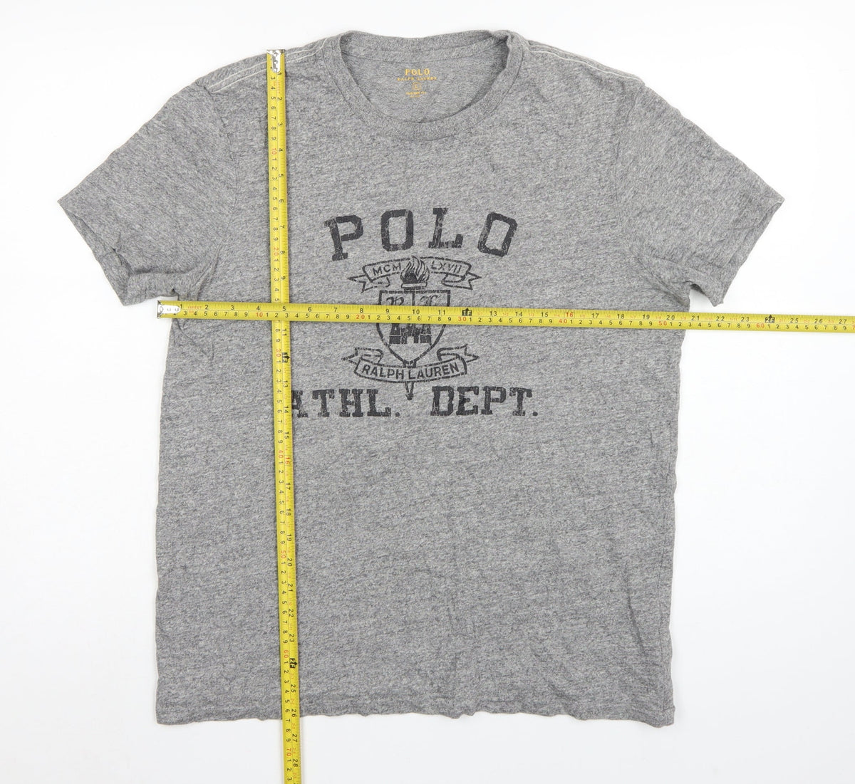 Polo Ralph Lauren Men’s Grey L Custom Fit Graphic Print Cotton T-Shirt