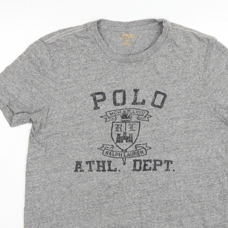 Polo Ralph Lauren Men’s Grey L Custom Fit Graphic Print Cotton T-Shirt