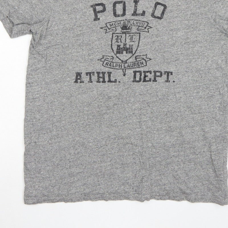 Polo Ralph Lauren Men’s Grey L Custom Fit Graphic Print Cotton T-Shirt