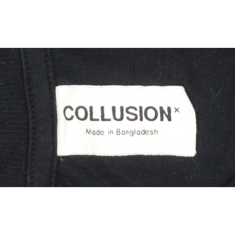 Collusion Men's Black M Long Sleeve Crew Neck Cotton T-Shirt