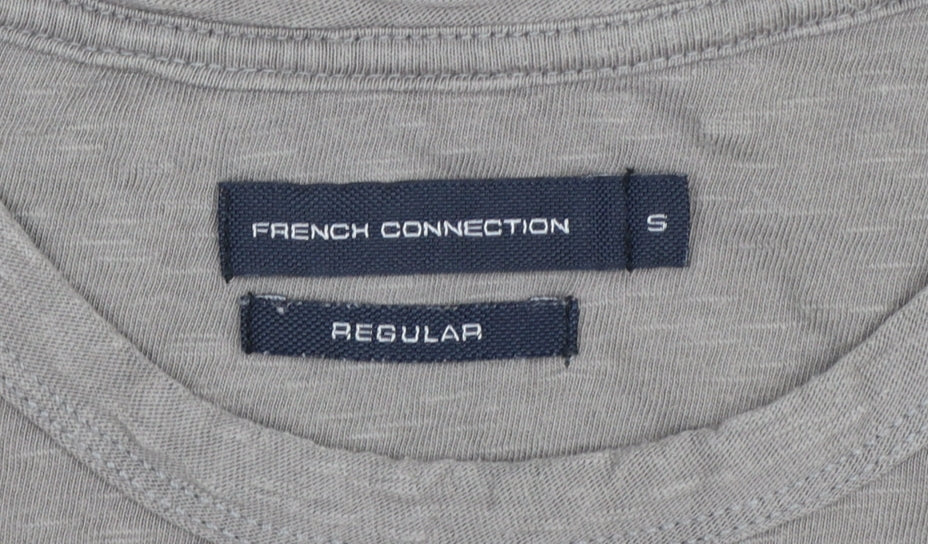 French Connection Men Grey Size S Regular Pocket Crew Neck T-Shirt