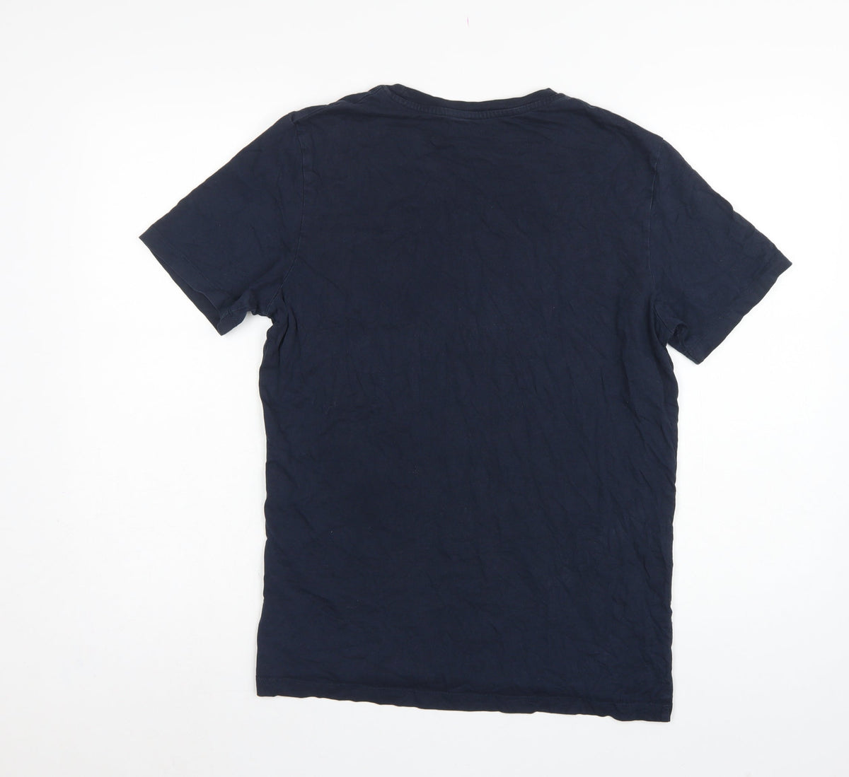 Jack & Jones Mens Blue M Crew Neck Logo Graphic Cotton T-Shirt