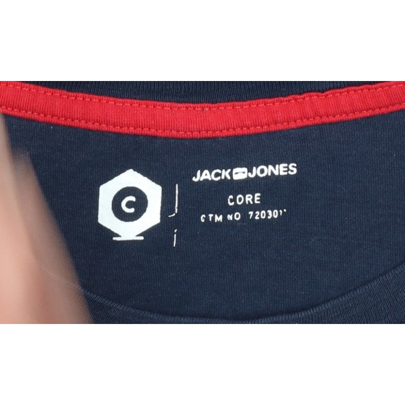 Jack & Jones Mens Blue M Crew Neck Logo Graphic Cotton T-Shirt
