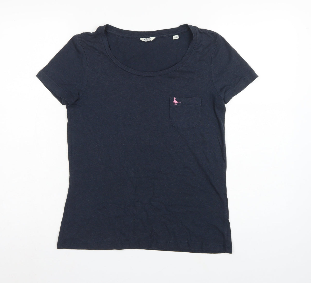 Jack Wills Women Blue UK 6 Basic Scoop Neck Pocket T-Shirt