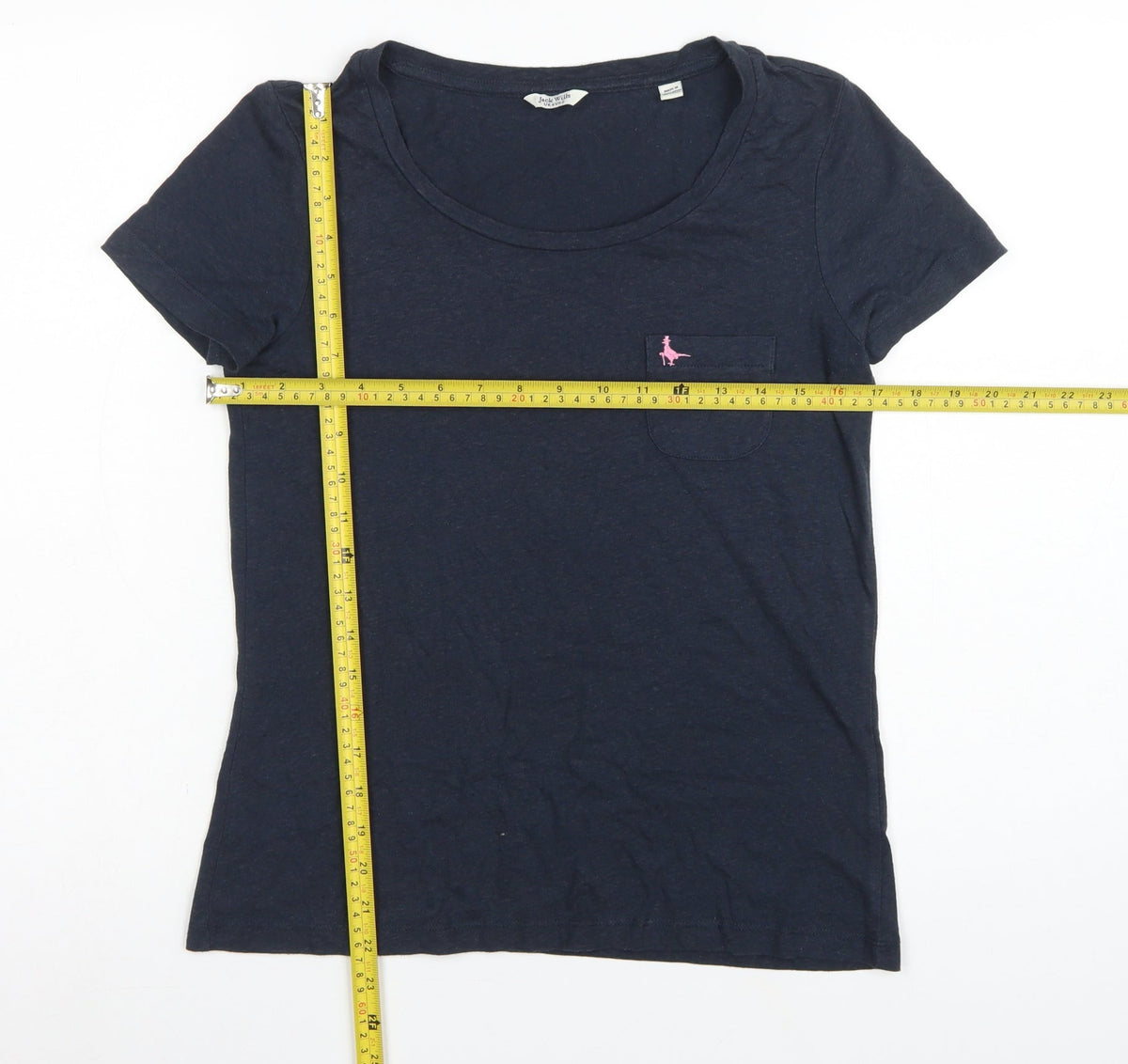 Jack Wills Women Blue UK 6 Basic Scoop Neck Pocket T-Shirt