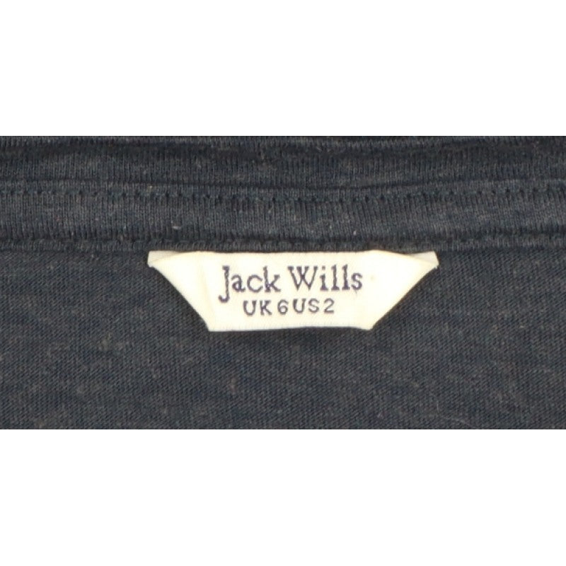Jack Wills Women Blue UK 6 Basic Scoop Neck Pocket T-Shirt